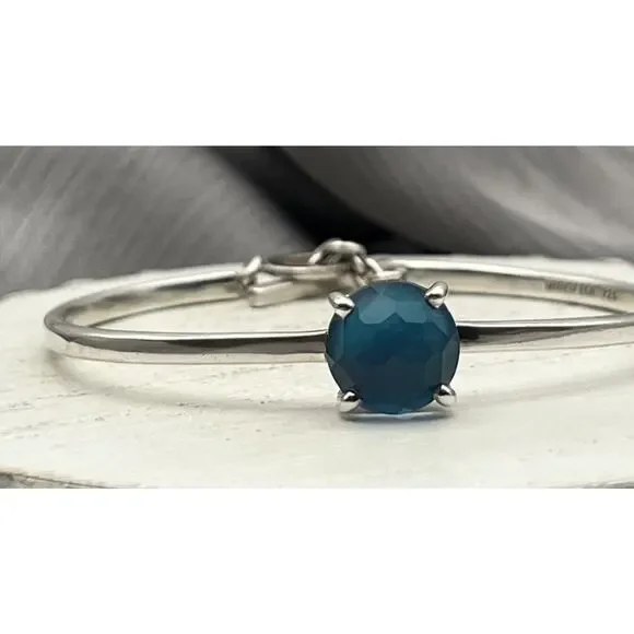 Ippolite 925 Crystal Quartz & Mother Of Pearl Chain Bracelet 12.35G / 6 In - Picture 2 of 10